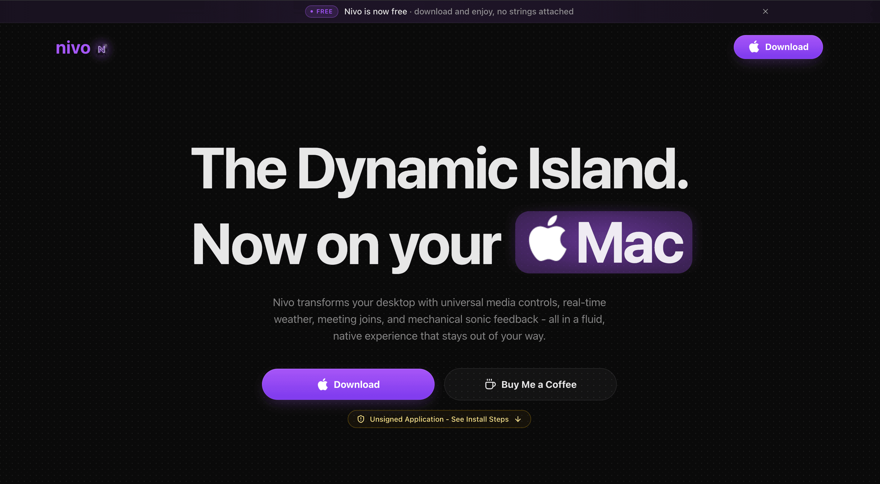 Nivo - The Dynamic Island for Mac